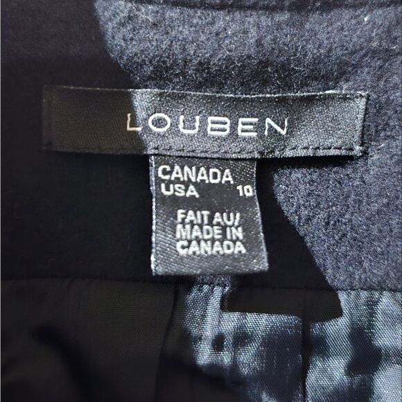 LOUBEN Canada Black Open Front Cashmere Blend Jacket Blazer - Size 10 - Picture 6 of 7